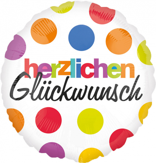 Amscan fóliový balónik herzlichen Glückwunsch 43 cm biely