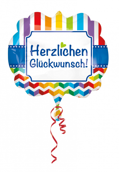Amscan fóliový balónik Herzlichen Glückwunsch 63 x 55 cm