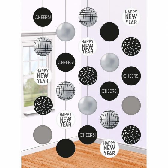 Amscan závesný klzák Disco Ball NYE 150 cm 5 kusov