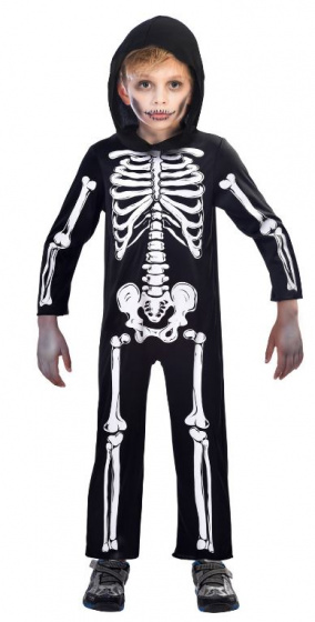 Amscan detský kostým kostra junior čierno/biela veľkosť 6-8r