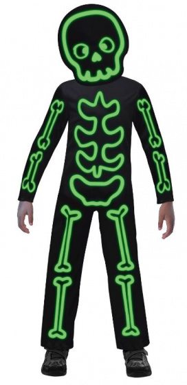 Amscan detský kostým kostra svietiaci polyester zelená veľkosť 6-8r
