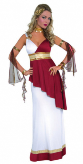 Amscan kostým Cisárovná dámy polyester červený/biely mt L 4-dielny
