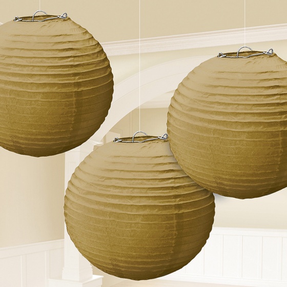 Amscan lampy zlaté 24 cm 3 kusy