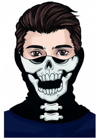 Amscan nákrčník kostra polyester čierna/biela jednovel