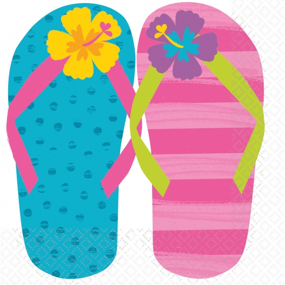 Amscan obrúsky Flip Flop 33 x 33 cm 16 kusov