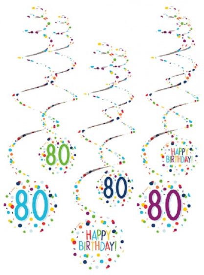 Amscan spiraalslingers 80 confetti birthday 61 cm papier 6 stuks
