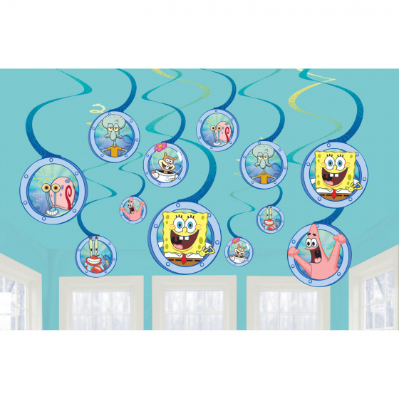 Amscan swirlslingers Spongebob 61 cm papier modrý 12 kusov