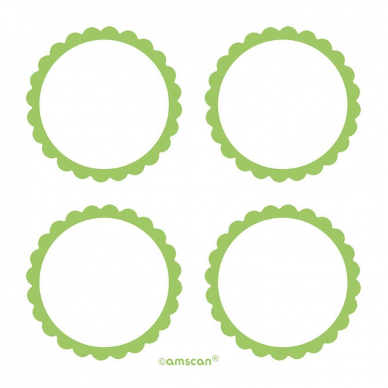 Amscan samolepiace etikety 5 cm 20 kusov zelené