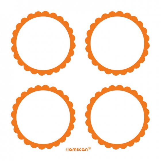 Amscan samolepiace etikety 5 cm 20 kusov oranžové