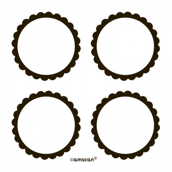 Amscan samolepiace etikety 5 cm 20 kusov čierne