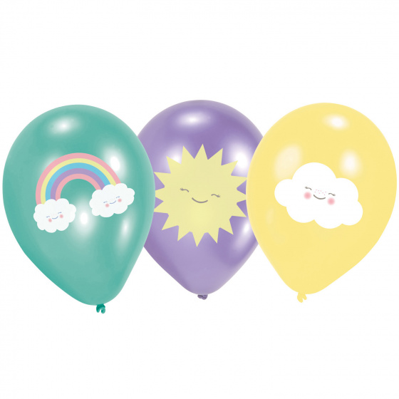 Amscan balóny Rainbow & Cloud27,5 cm latex 6 kusov