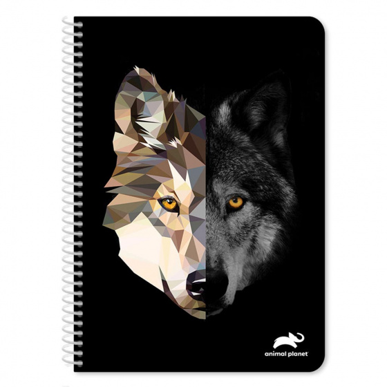 Animal Planet notitieboek spiral wolf junior a4 120 pagina's