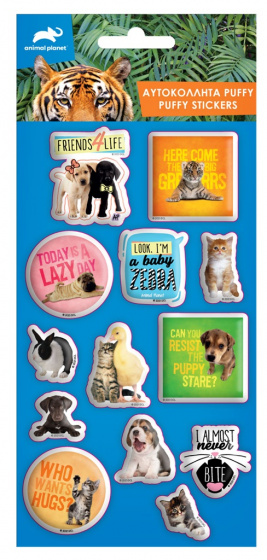 Animal Planet stickervel puffy junior 22 x 10 cm vinyl 13 delig