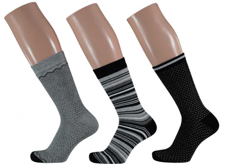 Apollo ponožky Fashion Bamboo damske grey/black 3-bal mt 39/42