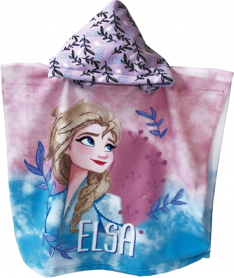 bath poncho Frozen girls 55 x 55 cm polyester blue