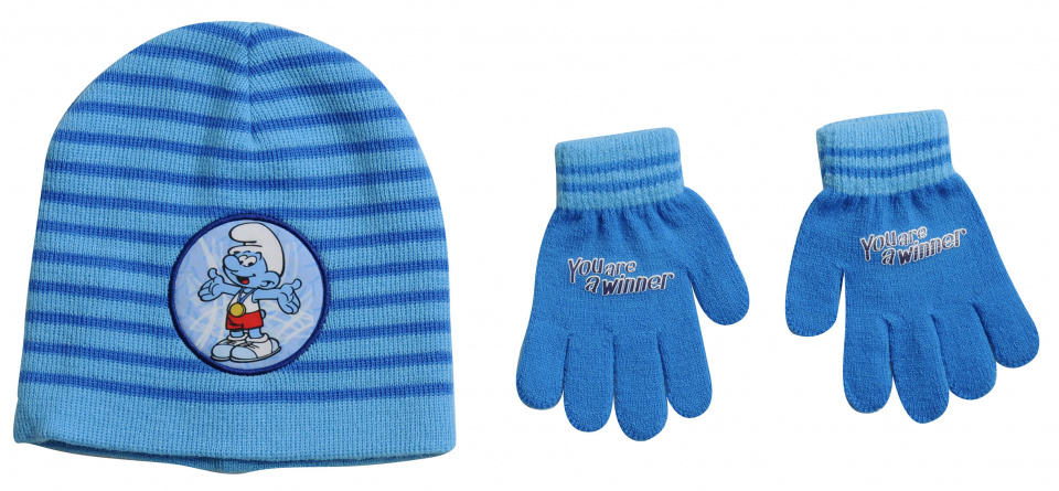 winter set Smurfs junior acrylic light blue one-size