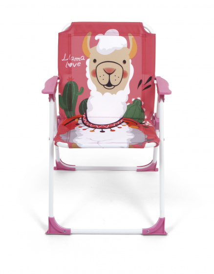 folding chair Llama girls 38 x 32 x 53 cm polyester pink