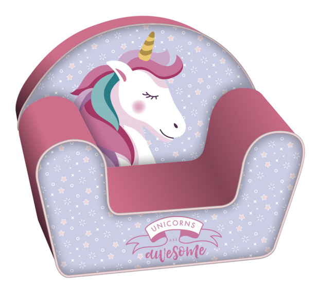 Arditex stoel unicorn meisjes 52 cm schuimstof/hout roze/blauw
