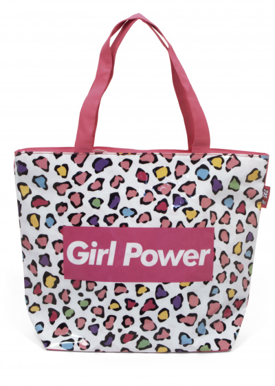 Arditex plážová taška Girl Power dievčatá 52 cm plátno ružová/biela
