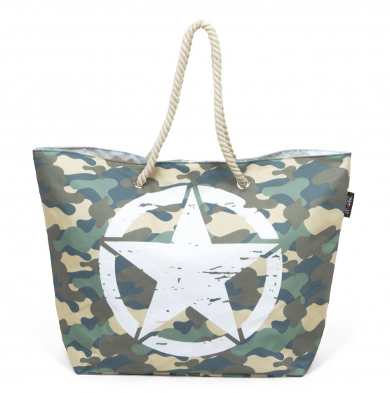 Arditex plážová taška Military junior 56 x 38 cm plátno armádne zelené
