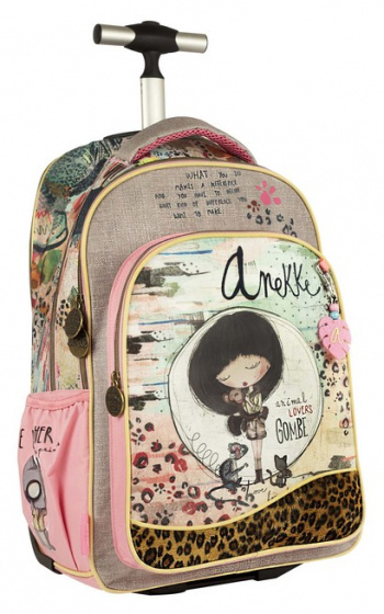 Arditex trolley rugzak anekke meisjes 30 liter polyester roze