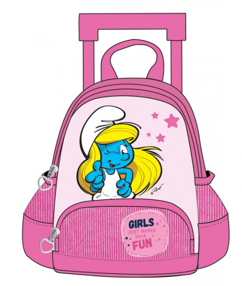 Arditex trolley rugzak smurfen meisjes 11 liter polyester roze