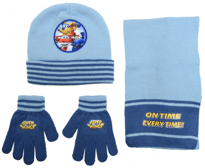 winter set Super Wings junior acrylic light blue one-size