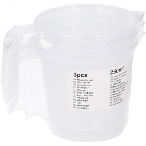 ARO-Household odmerky 250 ml priehľadné 3 kusy