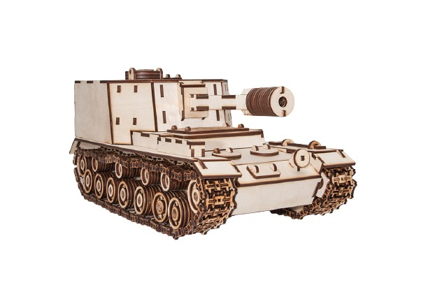 Eco-Wood-Art Eco wood art 3d puzzel tank sau 212 38 x 17 cm hout bruin 684 st.