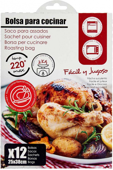 Arte Regal vrecká na pečenie mäso 2 kg 25 x 38 cm priehľadné 12 kusov