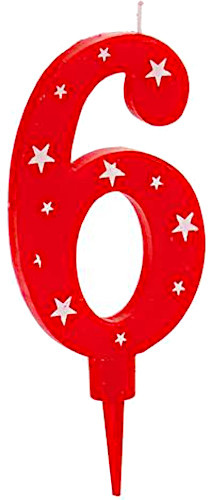 Arte Regal tortová sviečka číslo 6 vosková 1 x 8 x 17 cm zelená/biela