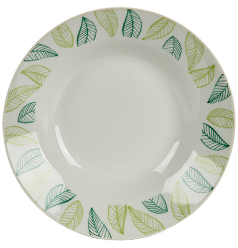 Arte Regal cestovinový tanier Hojas 20,6 x 4 cm porcelán bielo/zelený