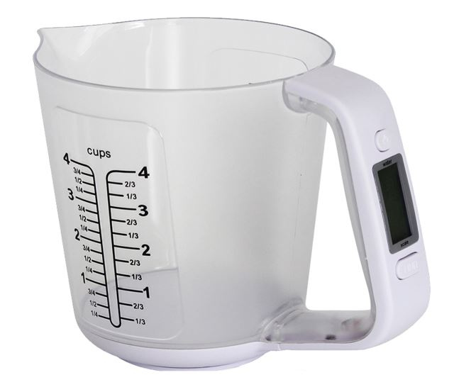 Arte Regal digitálna odmerka 1 liter 3 kg transparentná/biela