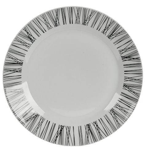 Arte Regal jedálenský tanier 24,4 cm porcelánový bielo/čierny