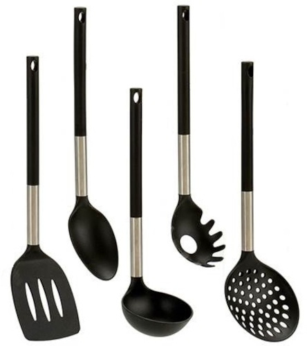 Arte Regal kuchynské náčinie 35 cm čierny nerez/nylon 5dielne