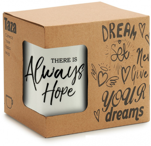 Arte Regal hrnček na kávu Always Hope 400 ml biely porcelán