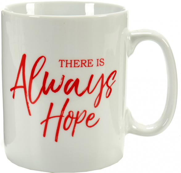 Arte Regal hrnček na kávu Always Hope 500 ml porcelánový červený/biely