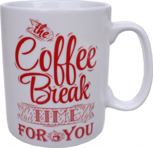 Arte Regal hrnček na kávu Coffee Break 500 ml porcelánový červený/biely