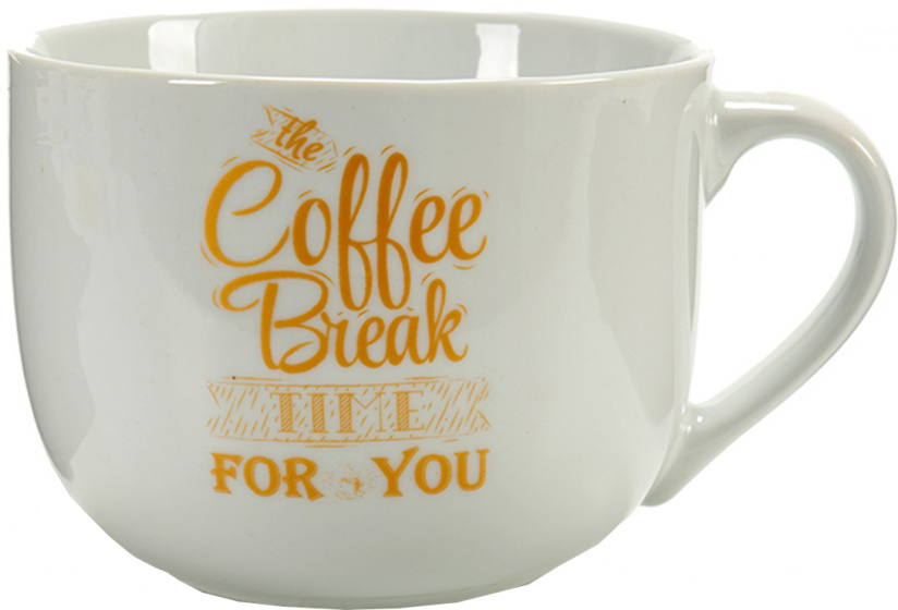 Arte Regal hrnček na kávu Coffee Break 500 ml porcelán biely/zlatý