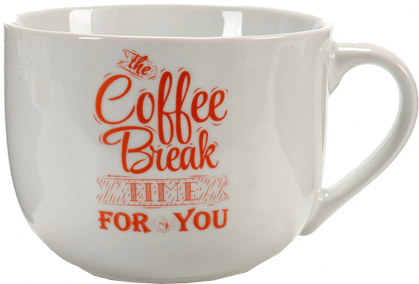 Arte Regal hrnček na kávu Coffee Break 500 ml porcelánový bielo/červený
