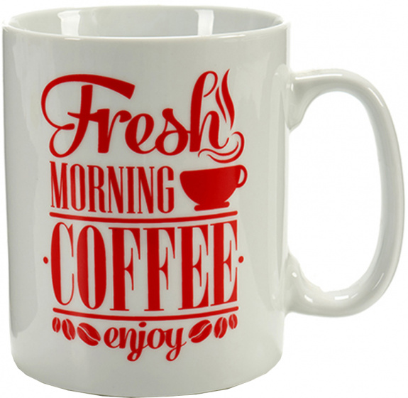 Arte Regal hrnček na kávu Fresh Morning 500 ml porcelánový červený/biely