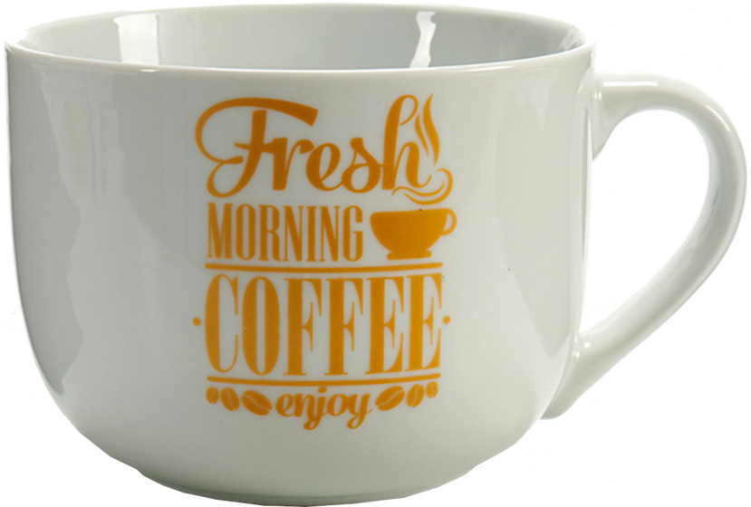 Arte Regal hrnček na kávu Fresh Morning 500 ml porcelánový bielo/zlatý