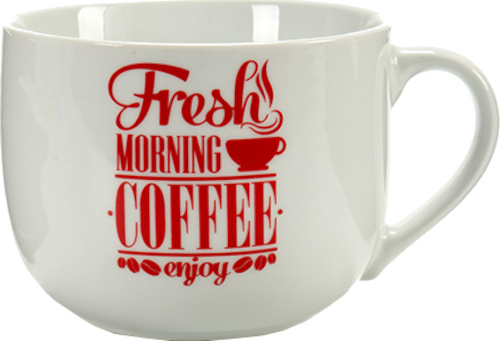 Arte Regal hrnček na kávu Fresh Morning 500 ml porcelánový bielo/červený