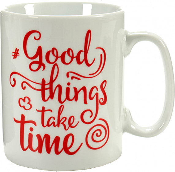 Arte Regal hrnček na kávu Good Things 500 ml porcelánový červený/biely