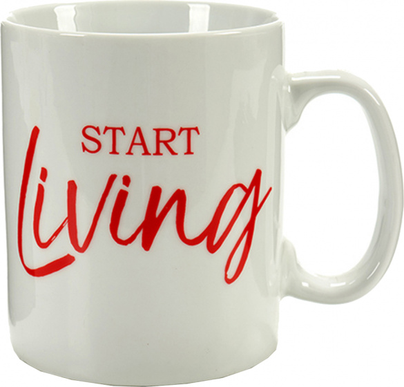 Arte Regal hrnček na kávu Start Living 500 ml porcelánový červený/biely