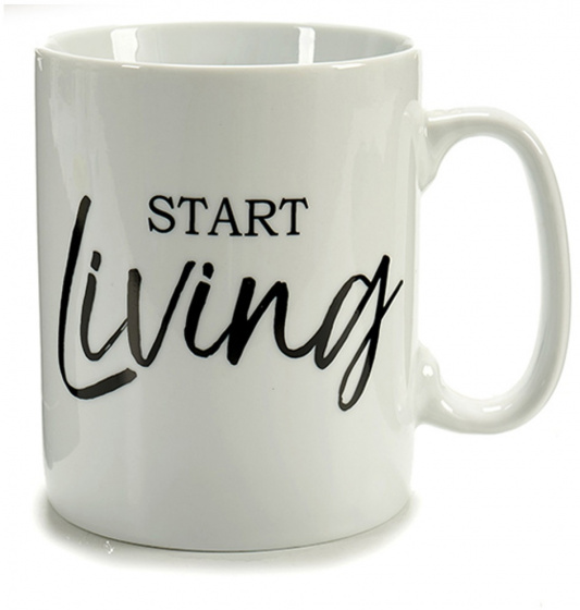 Arte Regal hrnček na kávu Start Living 400 ml biely porcelán