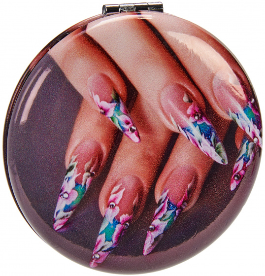 Arte Regal make-up mirror nails round 8 x 2,4 cm dark purple