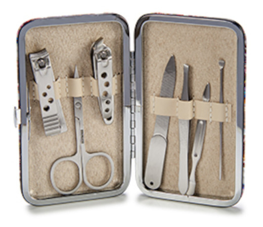 Arte Regal manicure set 12 x 8 cm leather/steel 7-piece