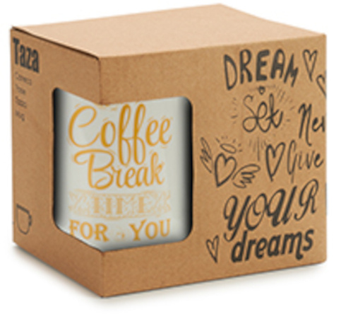 Arte Regal hrnček Break 350 ml porcelán biely/zlatý
