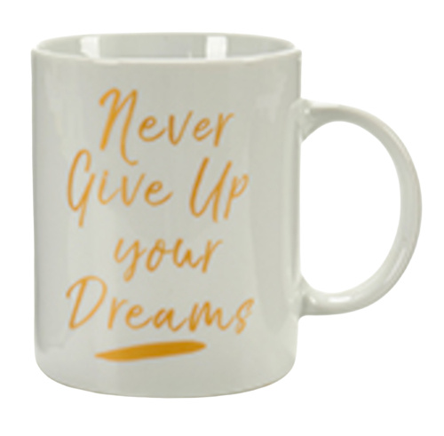 Arte Regal hrnček Give Up 350 ml porcelán biely/zlatý